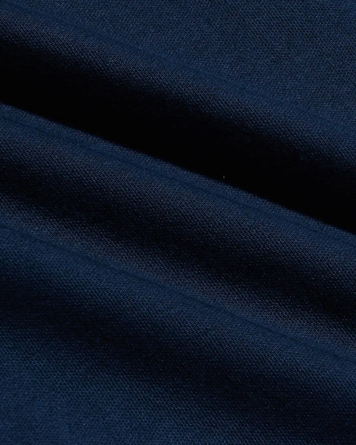 Navy Pima Cotton Blend Curved Hem Crew
