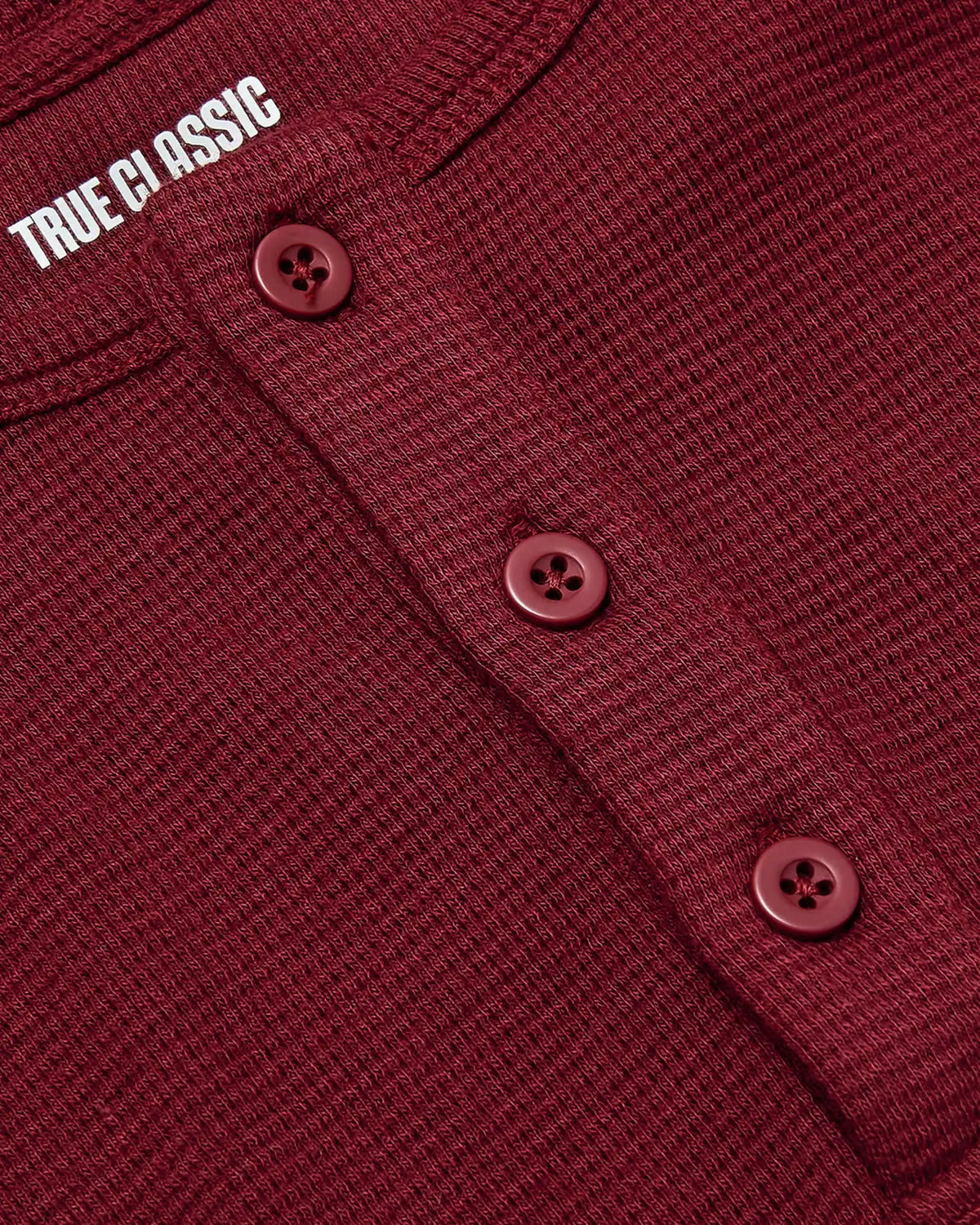 Dark Maroon Waffle Long Sleeve Henley