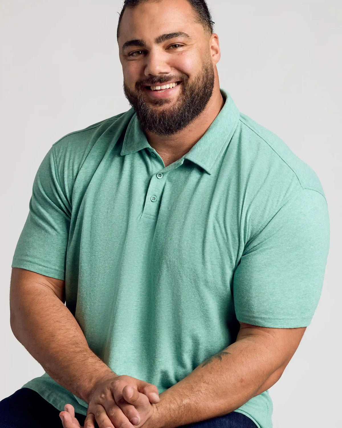 Light Heather Greenery Classic Polo