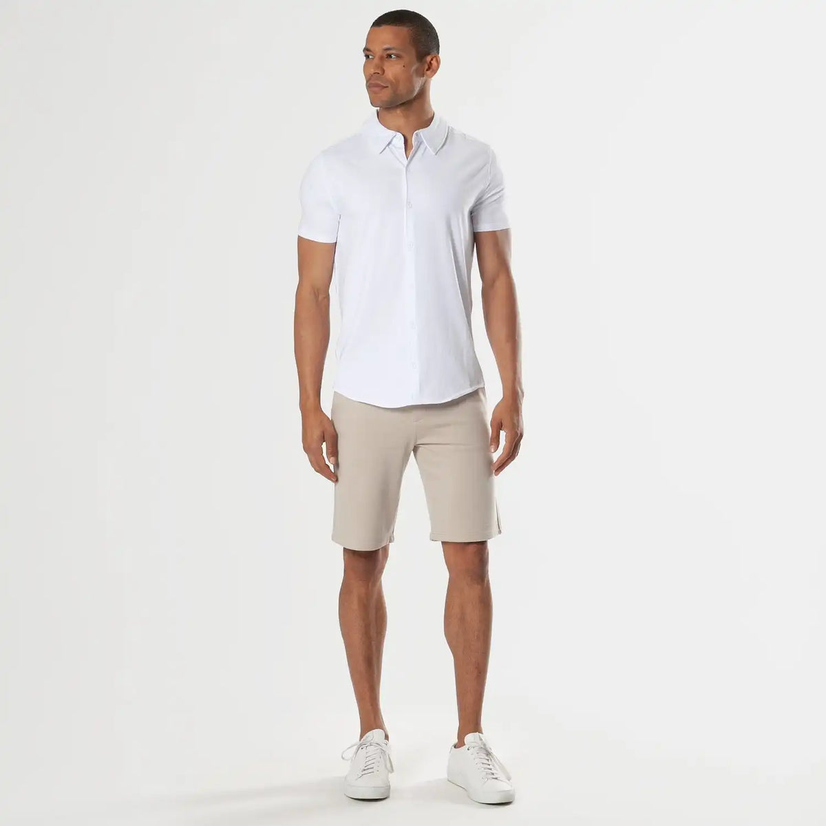 White Short Sleeve Knit Shirt