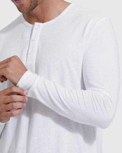 All White Classic Henley 6-Pack