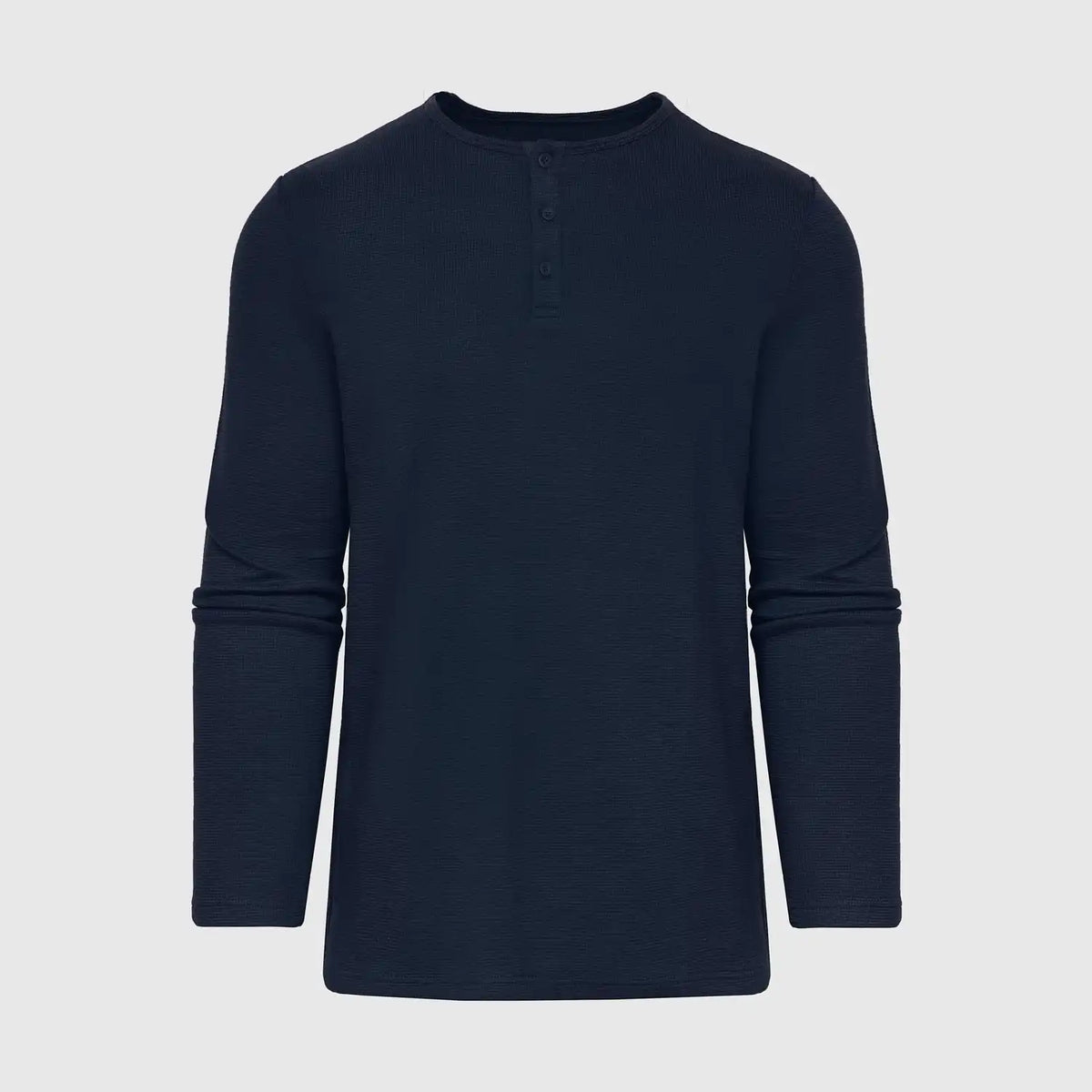 Navy Waffle Long Sleeve Henley