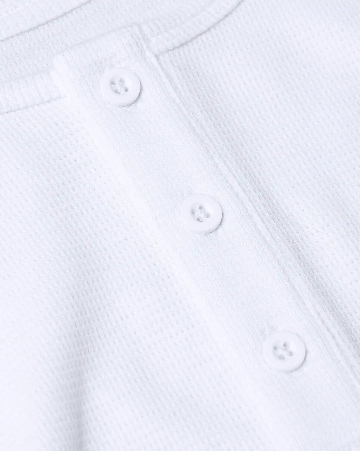 White Waffle Long Sleeve Henley 3-Pack