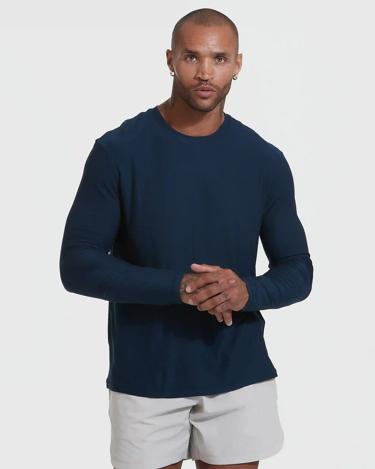 Navy Active Long Sleeve Crew T-Shirt