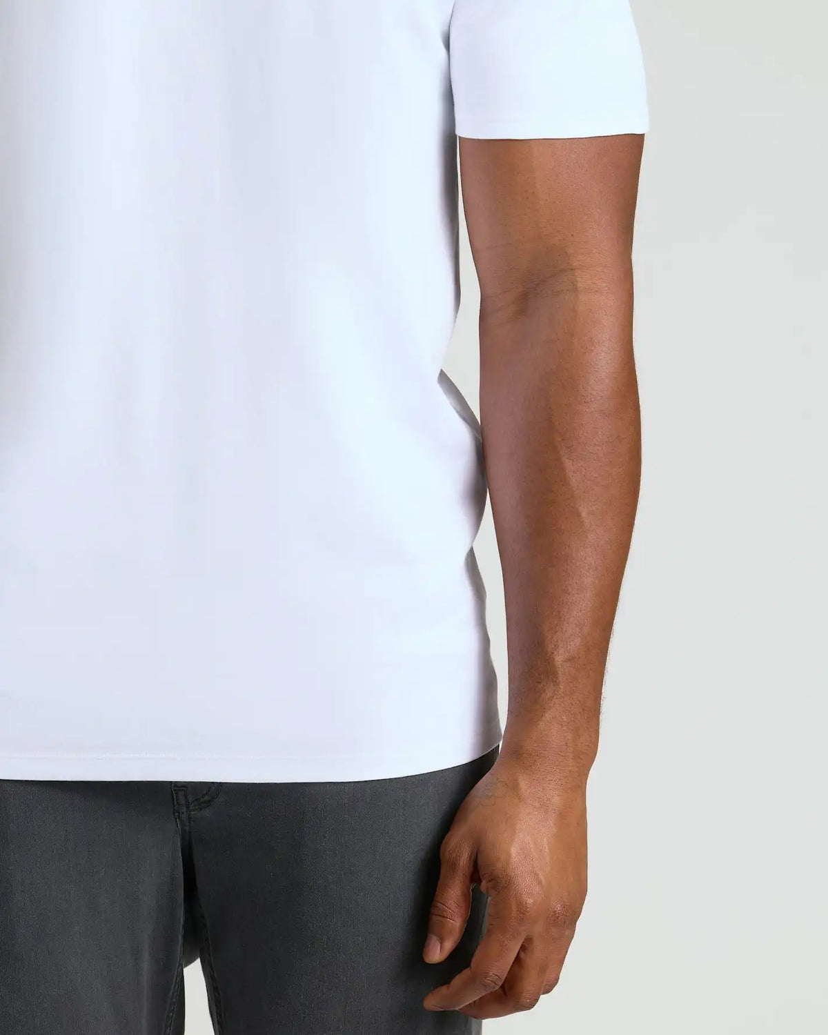 White Tall Pima Cotton Blend Crew