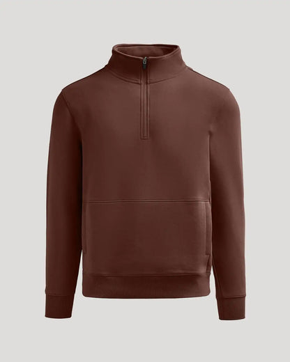 Carob Quarter Zip Fleece Sweatshirt