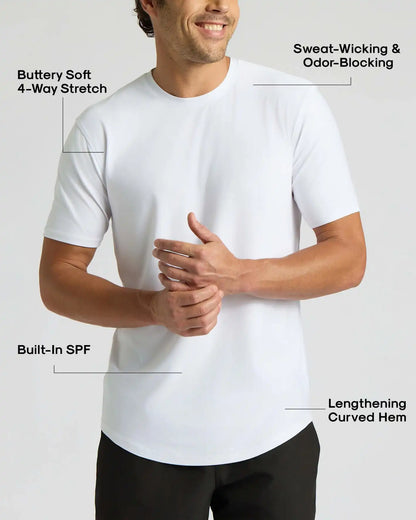 All White Active Curved Hem Crew 6-Pack