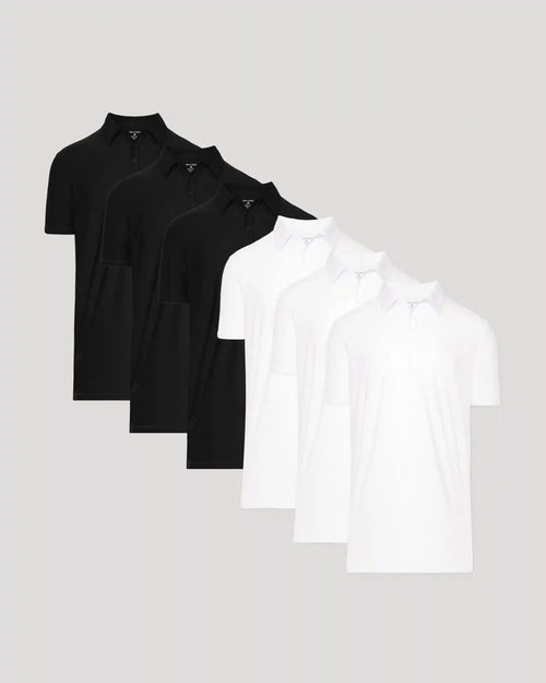 Black & White Active Polo 6-Pack