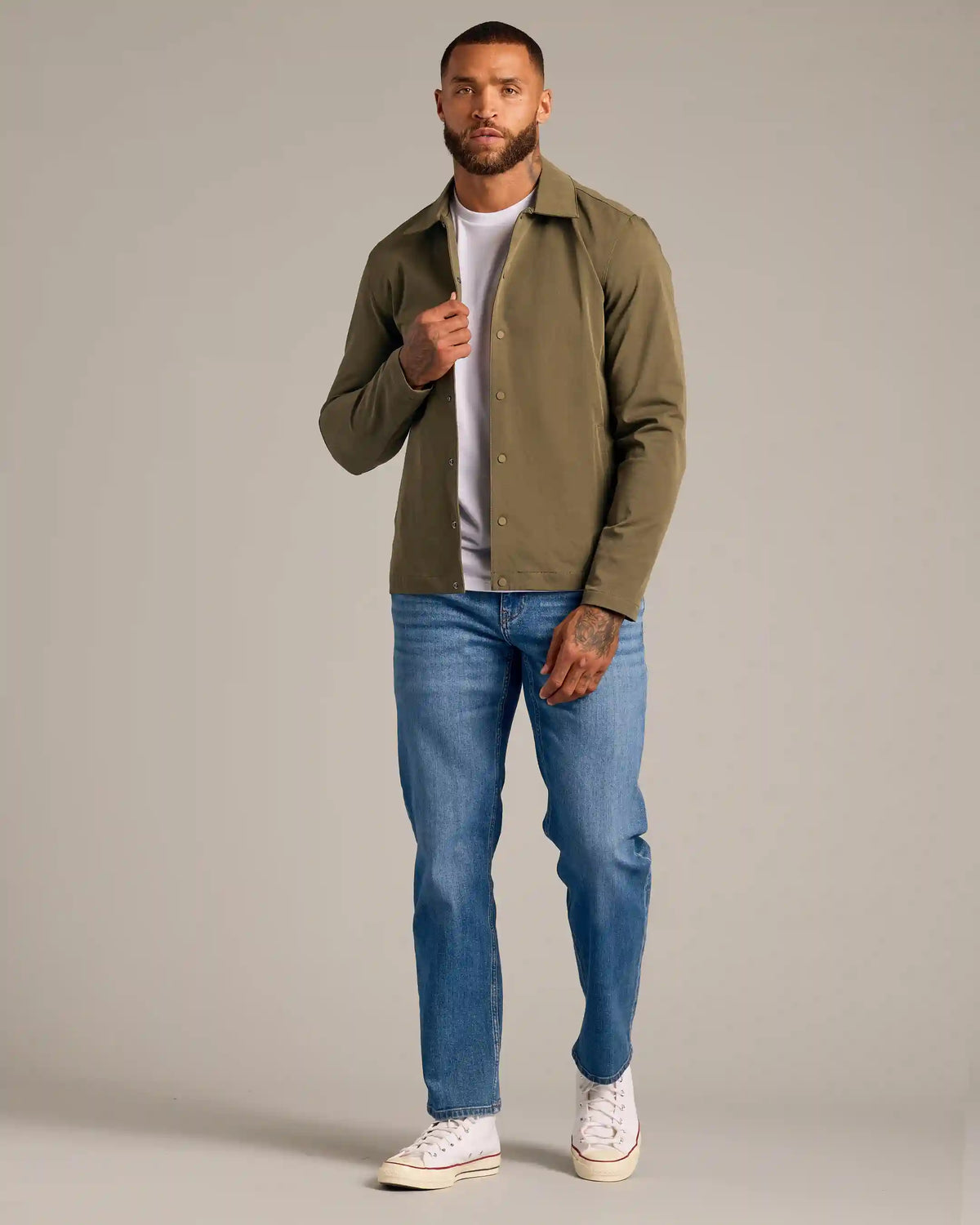 Military Green Coaches Jacket