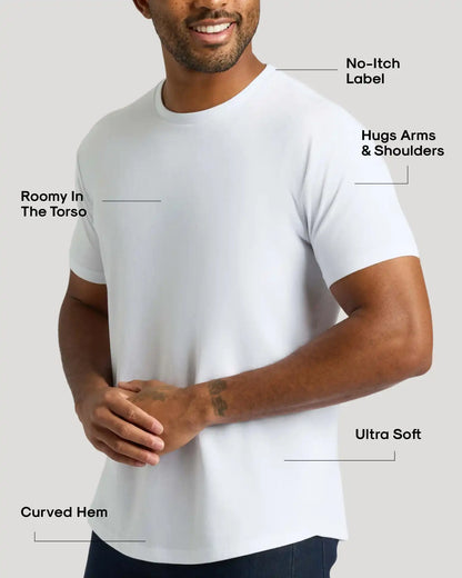 White Curved Hem Classic Crew Neck 3-Pack