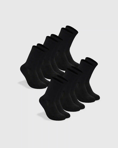 Black Half Crew Socks 6-Pack