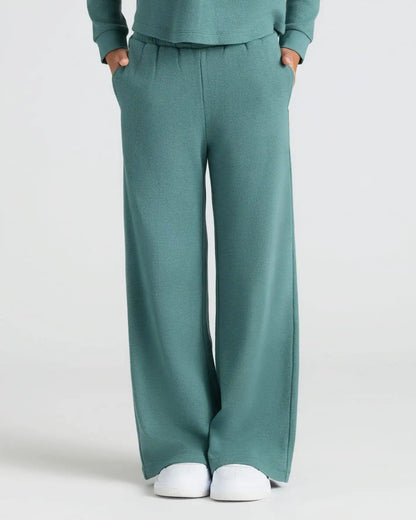 Girls Stormcloud Waffle Wide Leg Pants
