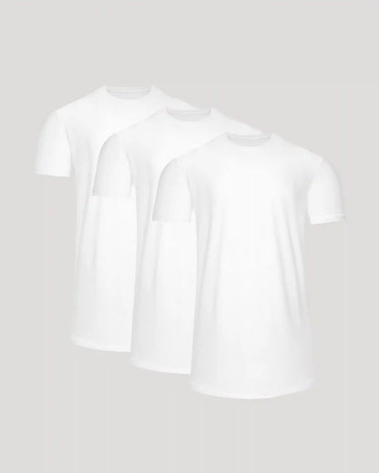 All White Tall Active Curved Hem Crew 3-Pack