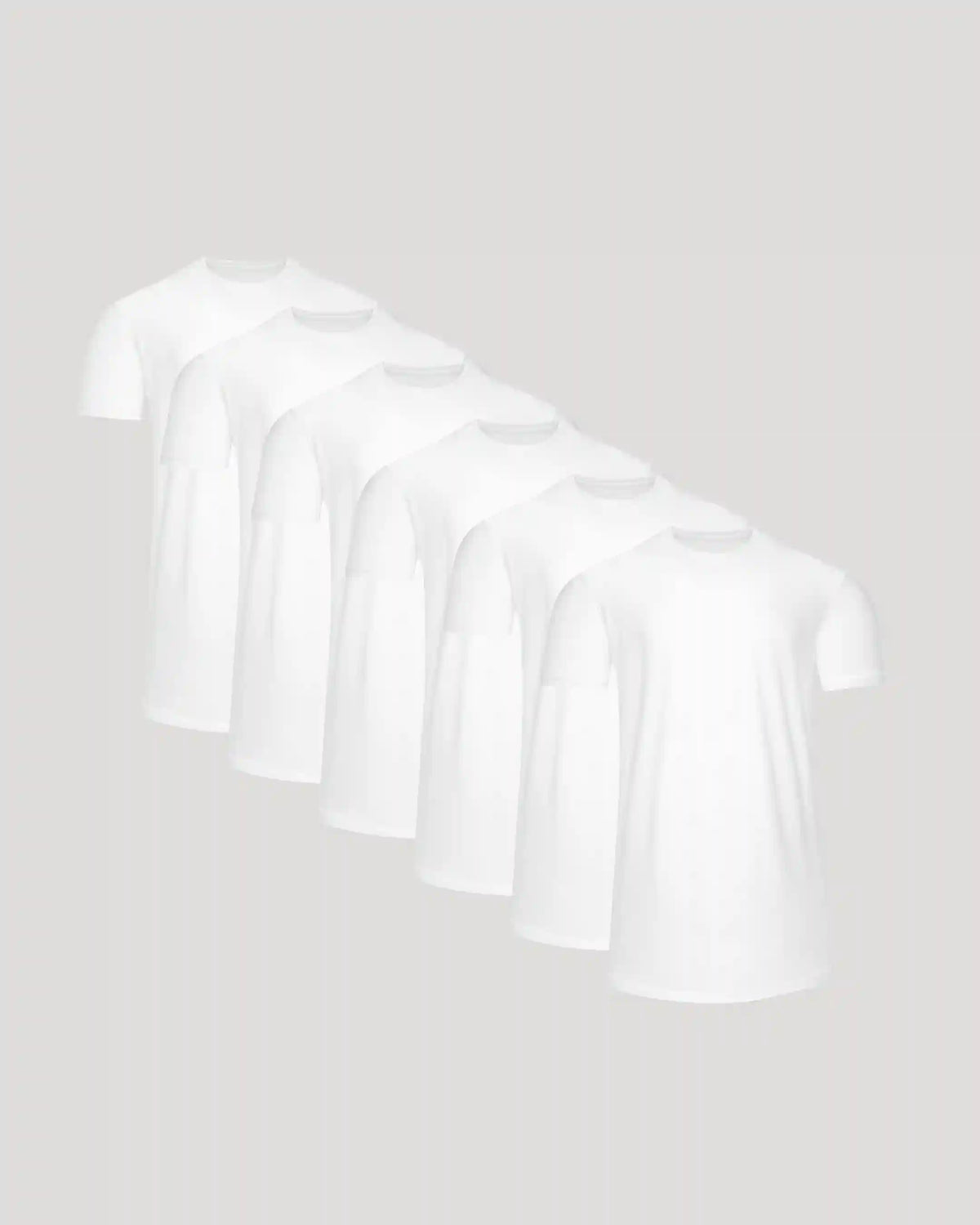 All White Tall Active Curved Hem Crew 6-Pack