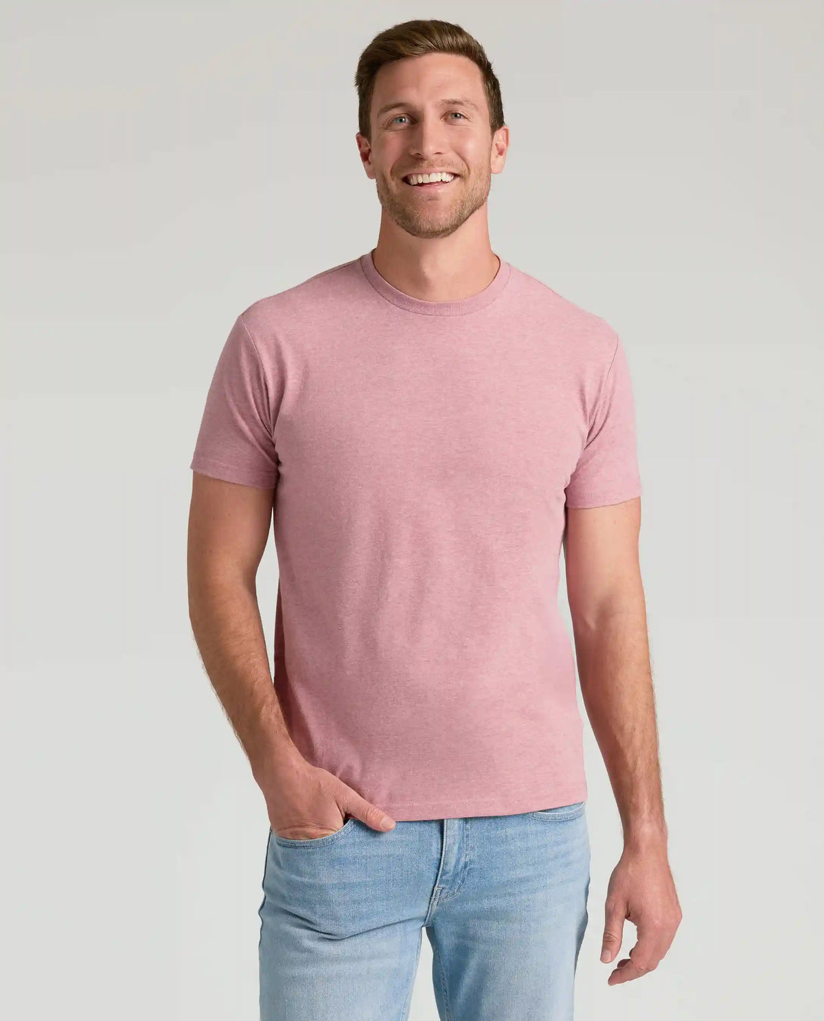 Light Heather Boysenberry Classic Crew Neck
