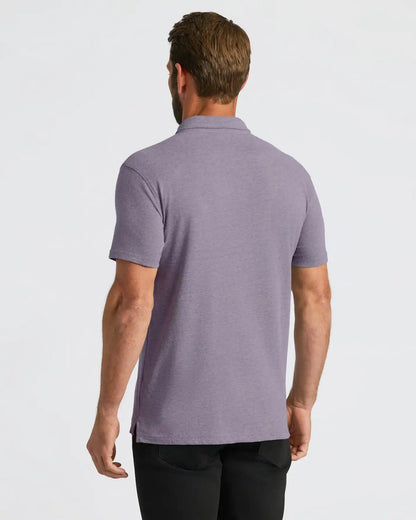 Dark Heather Amethyst Short Sleeve Polo