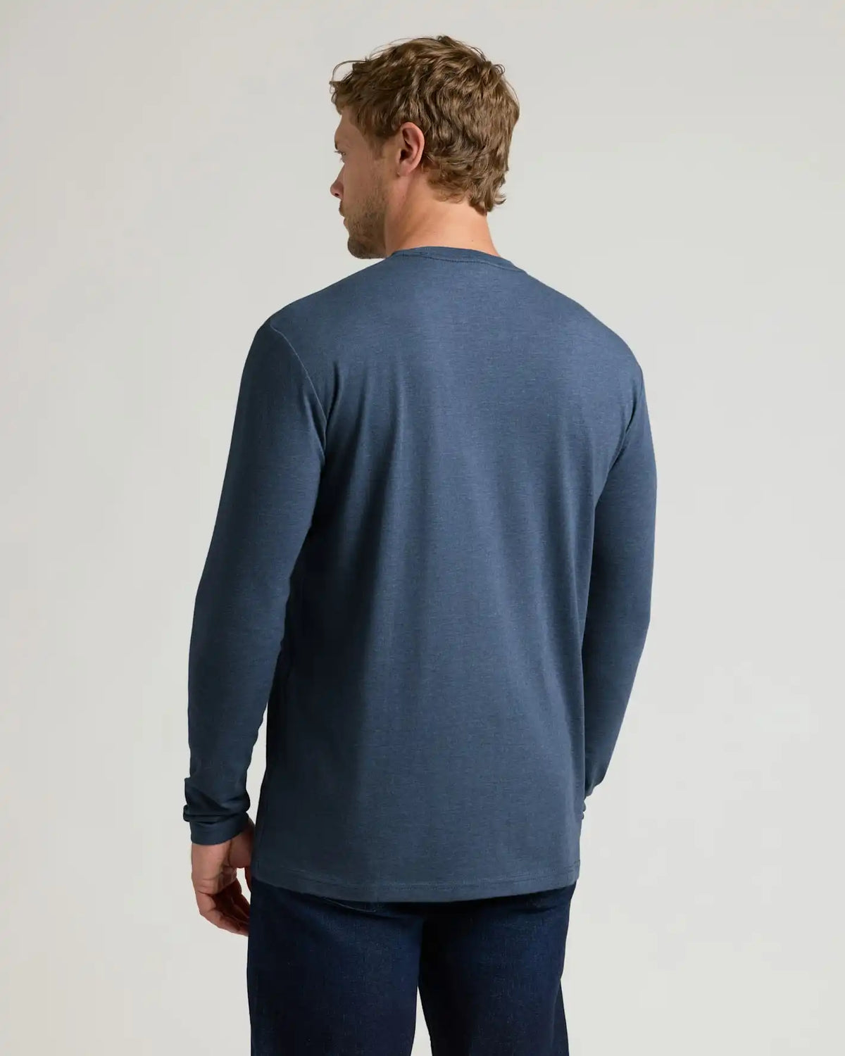 Heather Navy Classic Long Sleeve Crew Neck