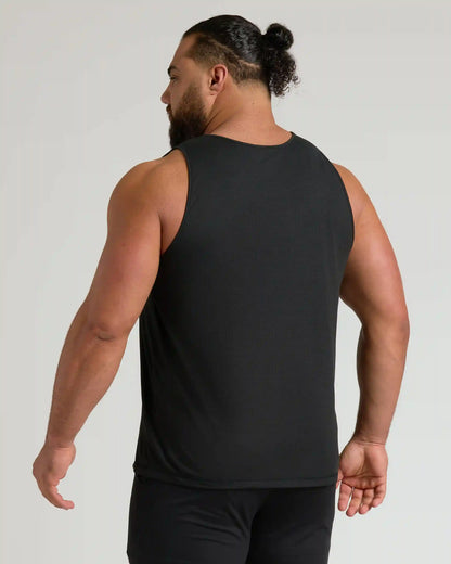 Black Sleeveless Active Mesh Tank