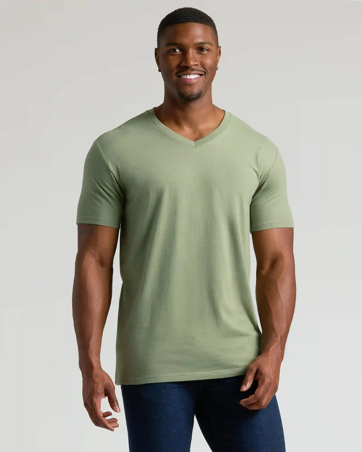 Dark Heather Bay Green Tall Classic V-Neck