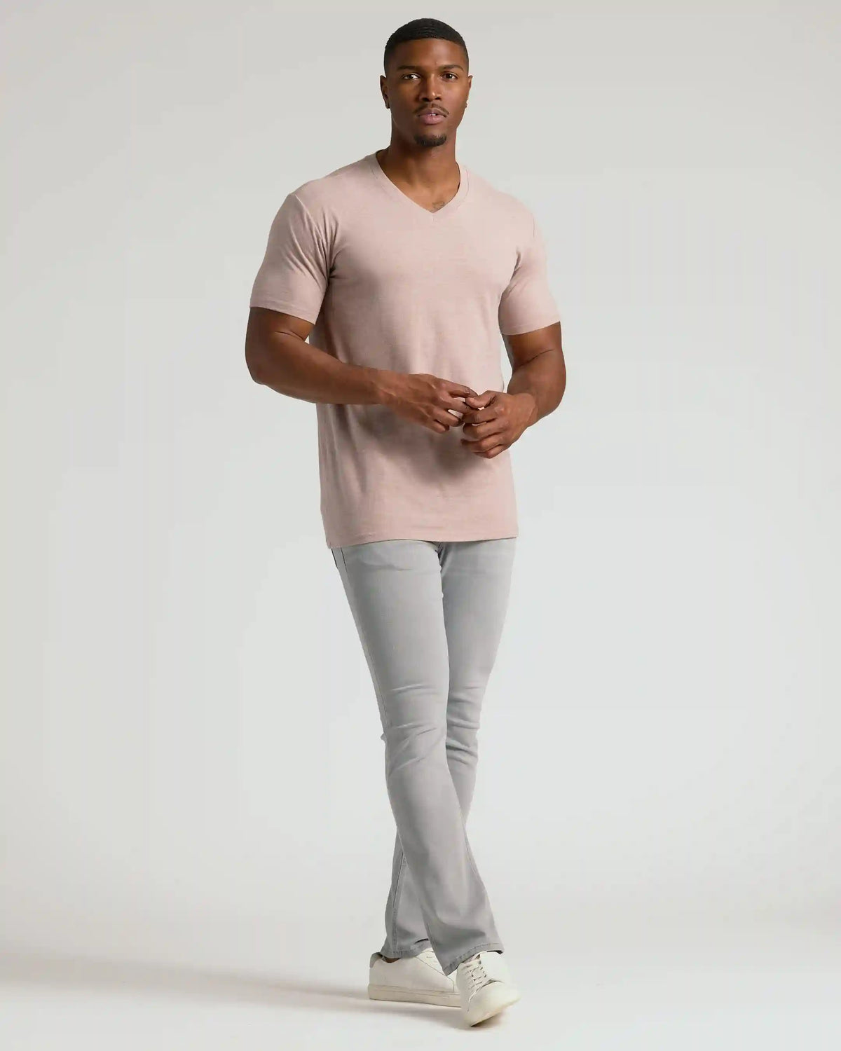 Light Heather Slate Mauve Tall Classic V-Neck
