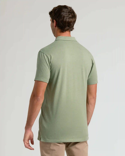 Dark Heather Bay Green Short Sleeve Tall Polo