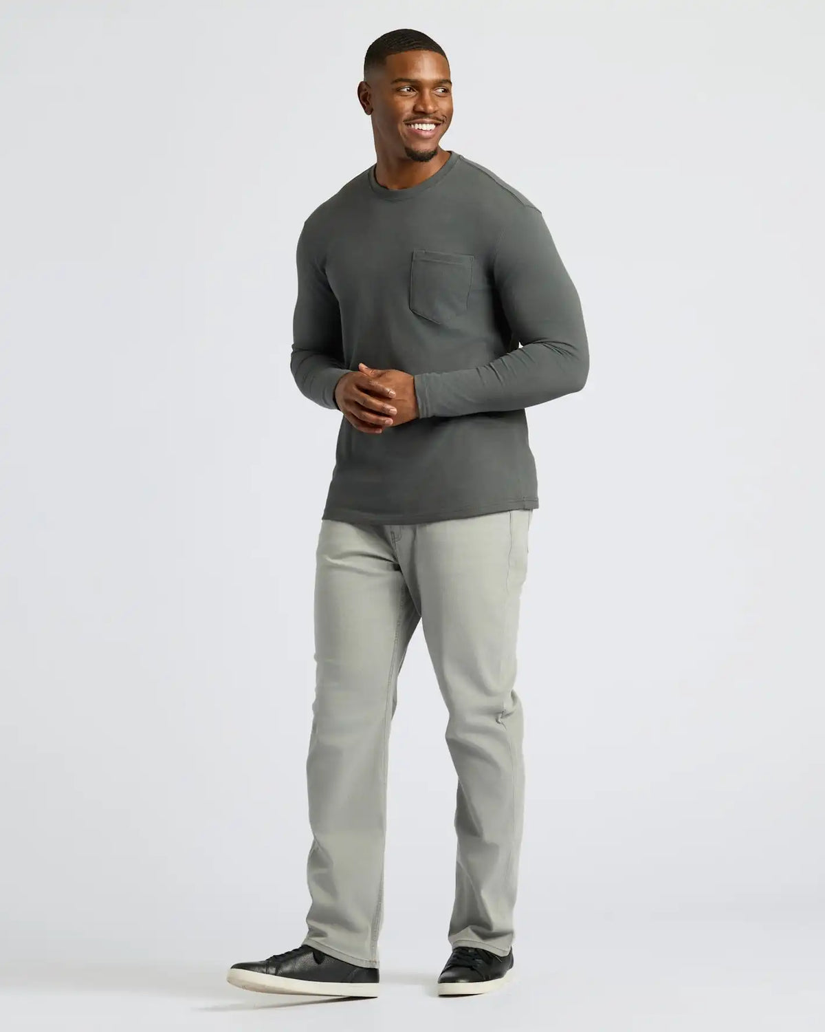 Carbon Tall Heavyweight Long Sleeve Pocket Crew
