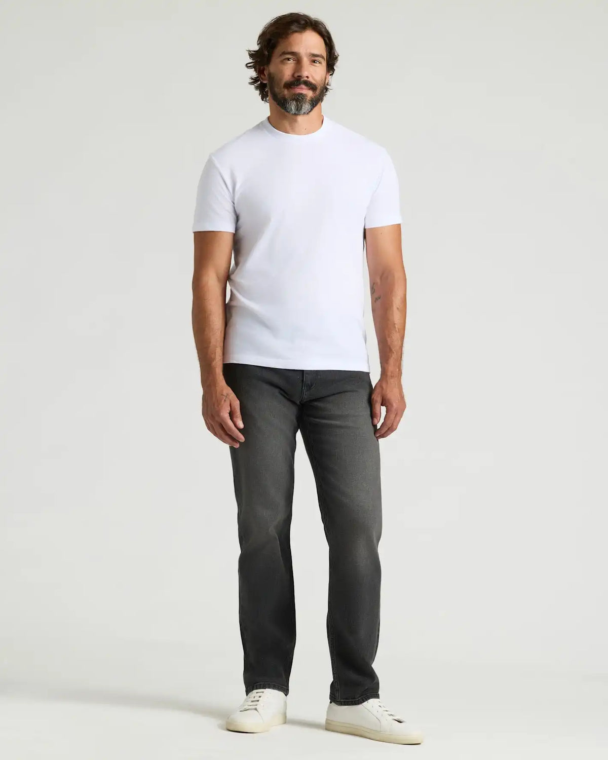 Gray Wash Straight Authentic Denim Jeans