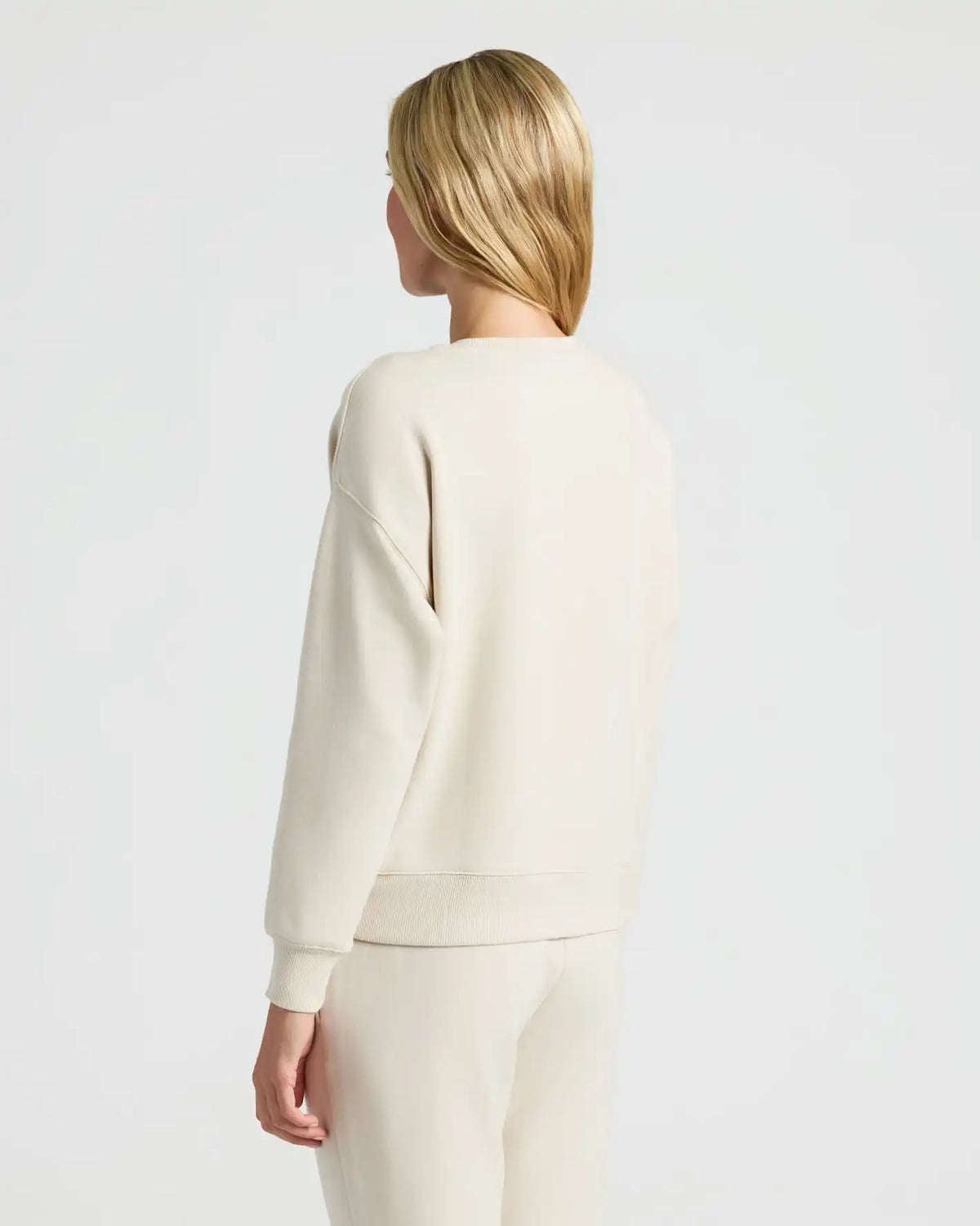 Womens Oatmeal Slouch Pullover Crew & Relaxed Jogger 2-Pack