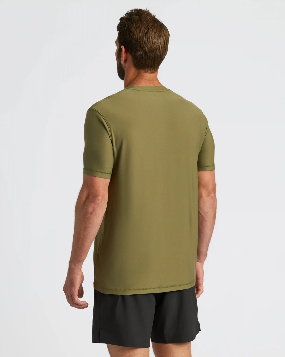 Military Green Active Crew Neck Tee
