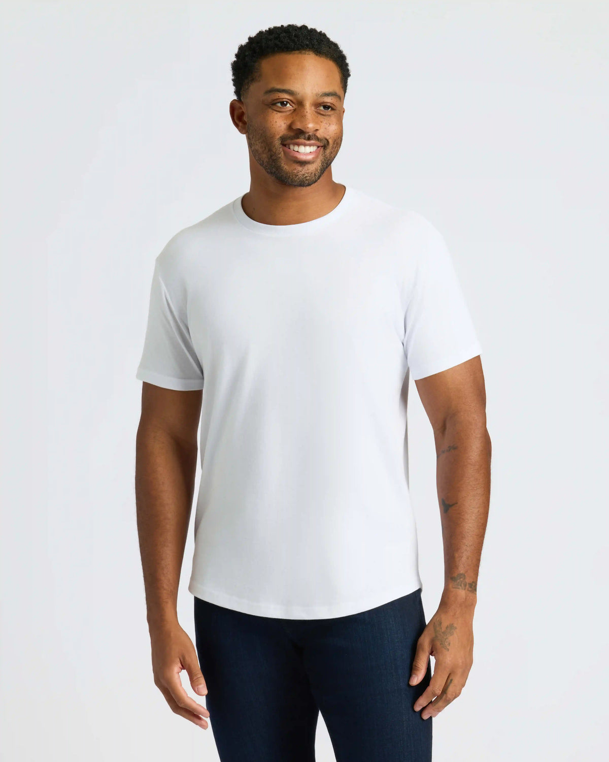 Black & White Curved Hem Classic Crew Neck 6-Pack