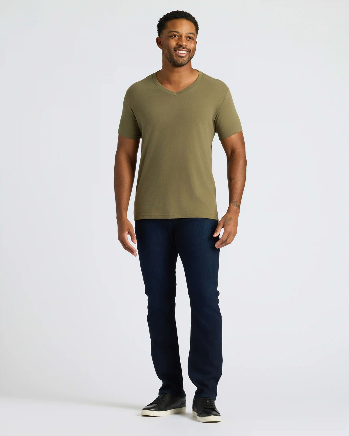 Military Green Classic V-Neck