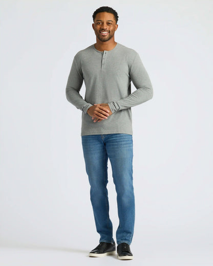 Heather Gray Classic Long Sleeve Henley